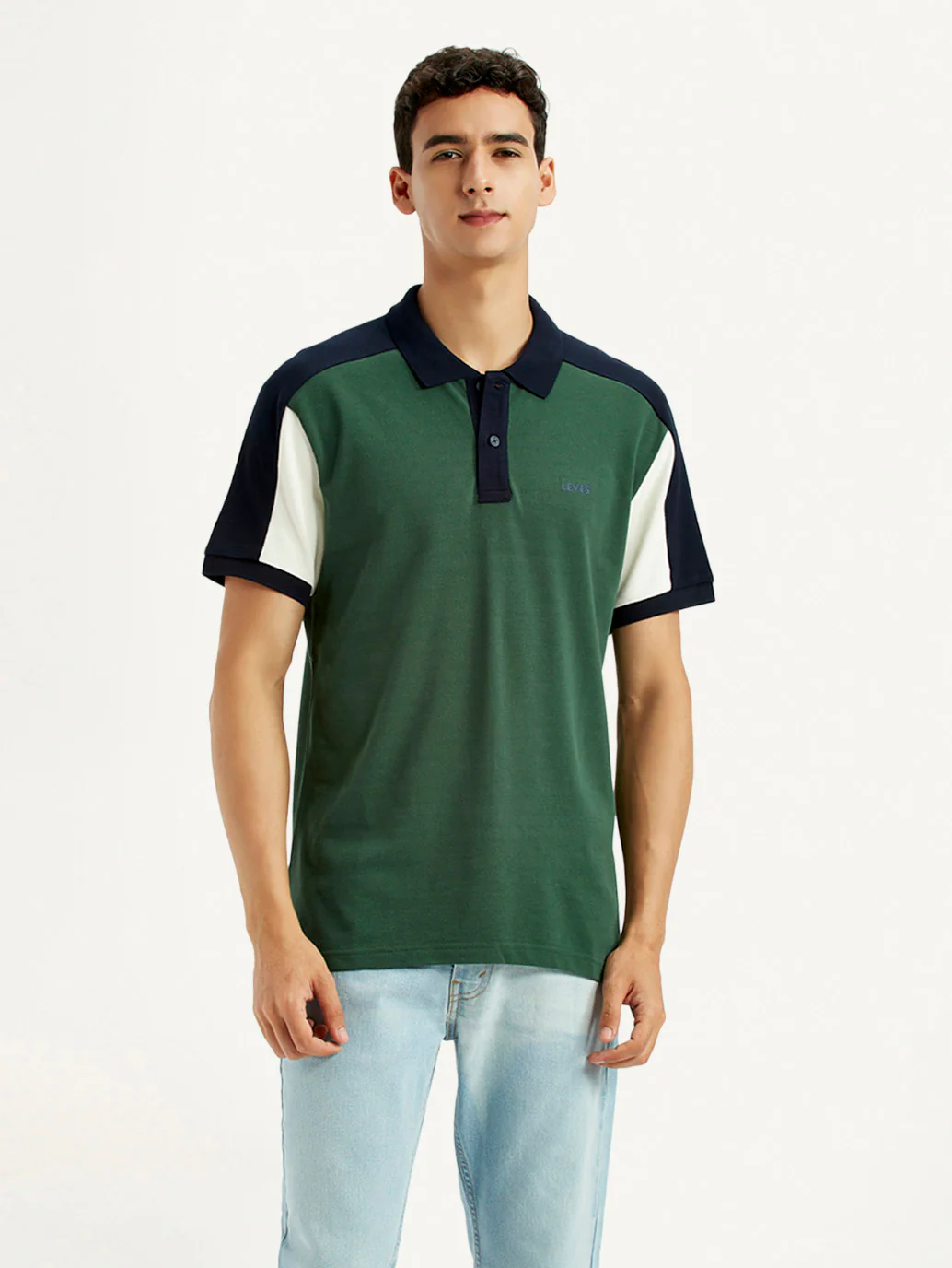 Men's Colorblock Multi Color Slim Fit Polo T-shirt - Image 3
