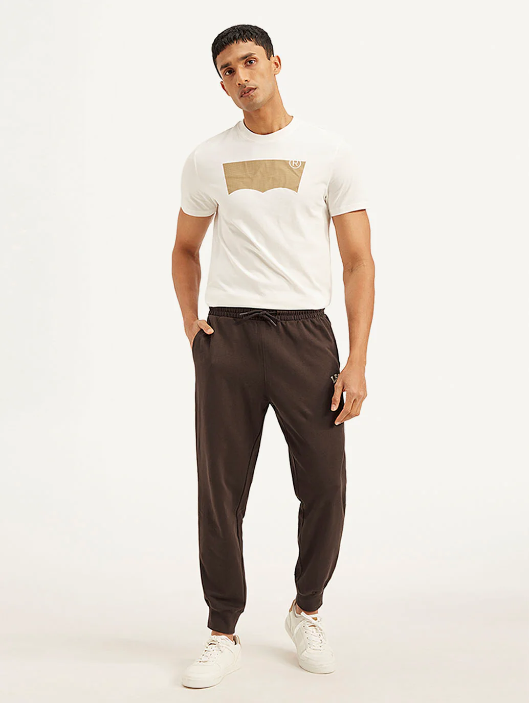 Men's Dark Brown Solid Utility Joggers - Image 2