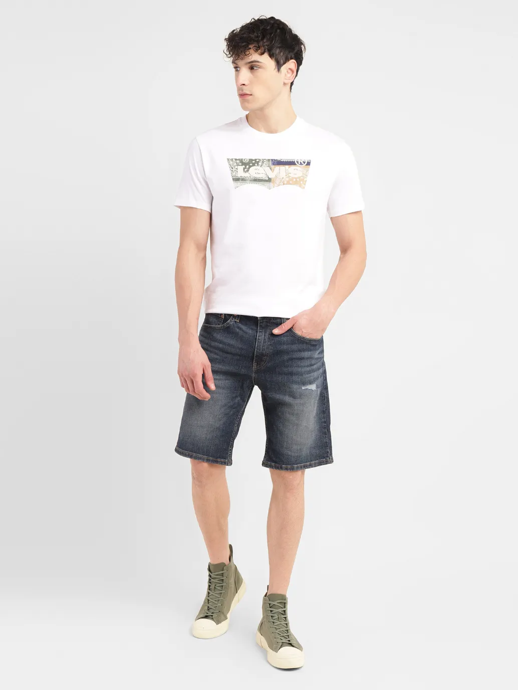 Men's Dark Indigo Regular Fit Shorts - Image 7
