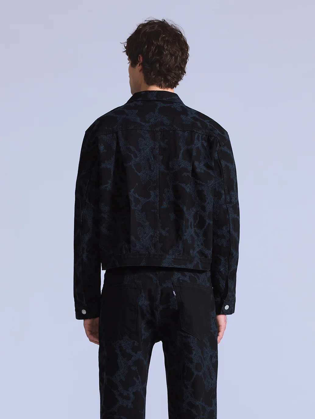 Men's Embroidered Black Denim Jacket - Image 4