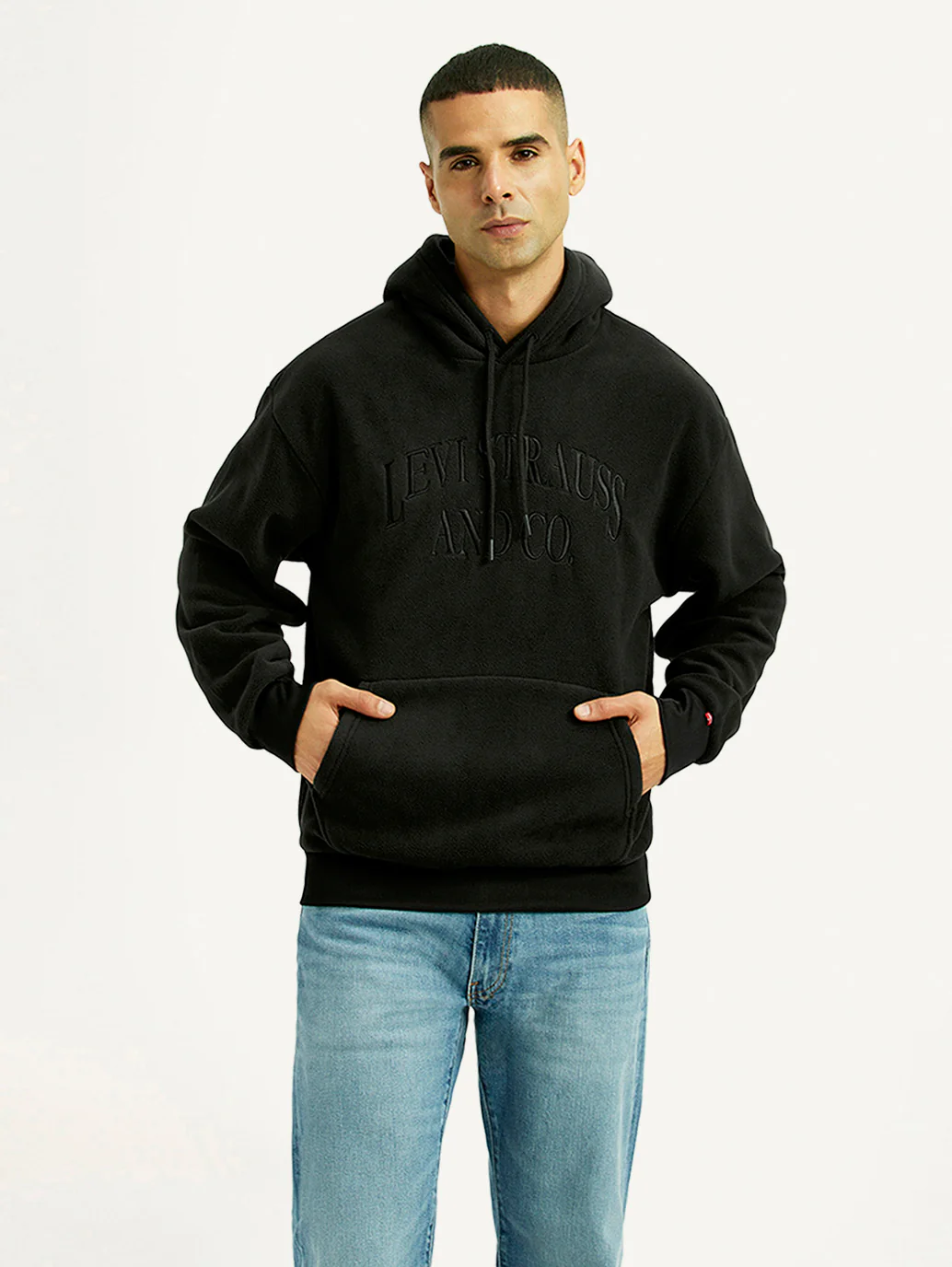 Men's Brand Logo Black Hooded Sweatshirt - Image 5