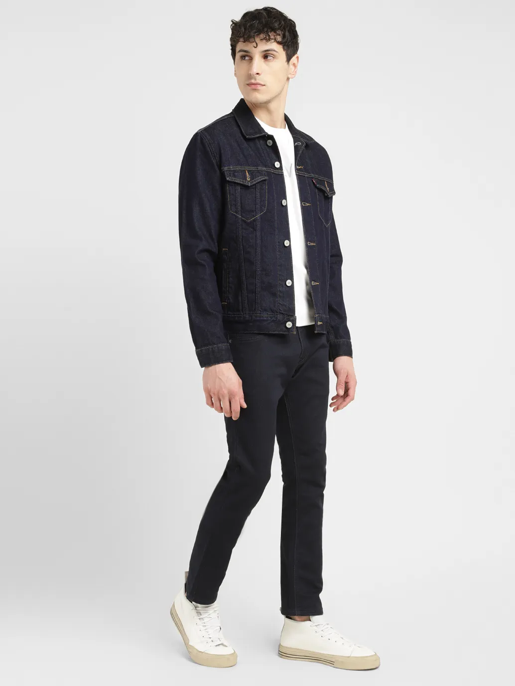 Men's Embroidered Spread Collar Denim Jacket - Image 6