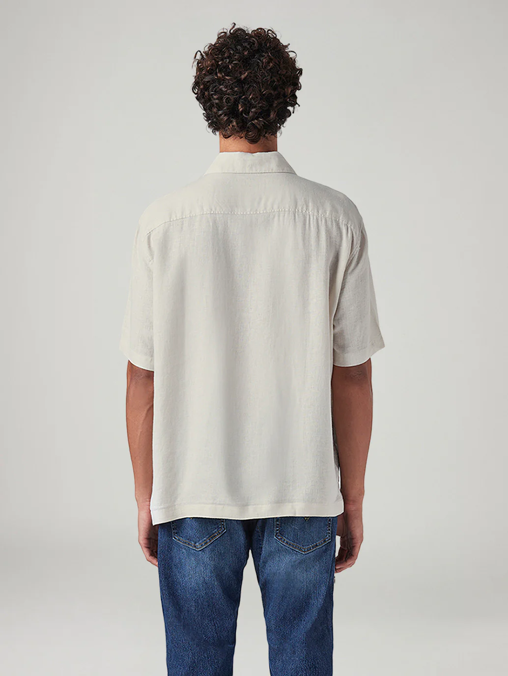 Men's Embroidered Relaxed Fit Resort Collar Linen Shirt - Image 3