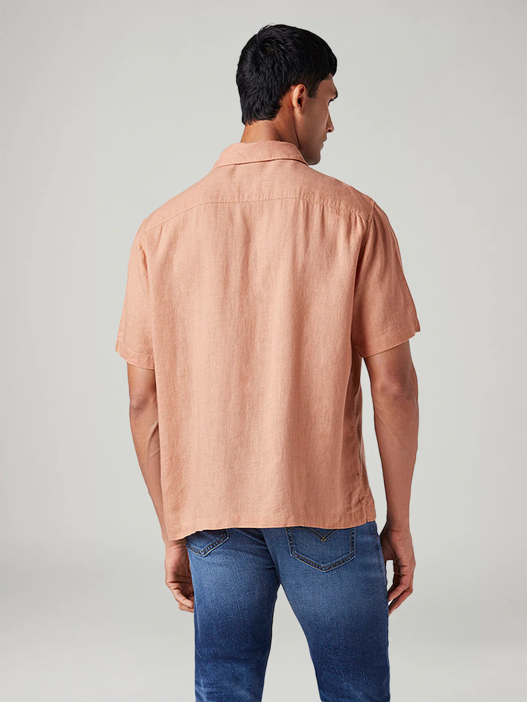 Men's Embroidered Relaxed Fit Resort Collar Linen Shirt - Image 3