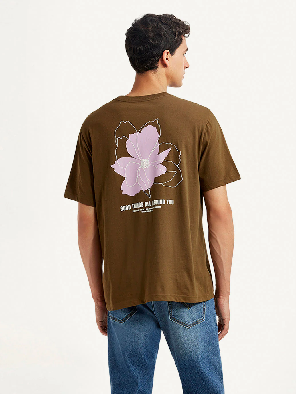 Men's Floral Crew Neck T-shirt - Image 3