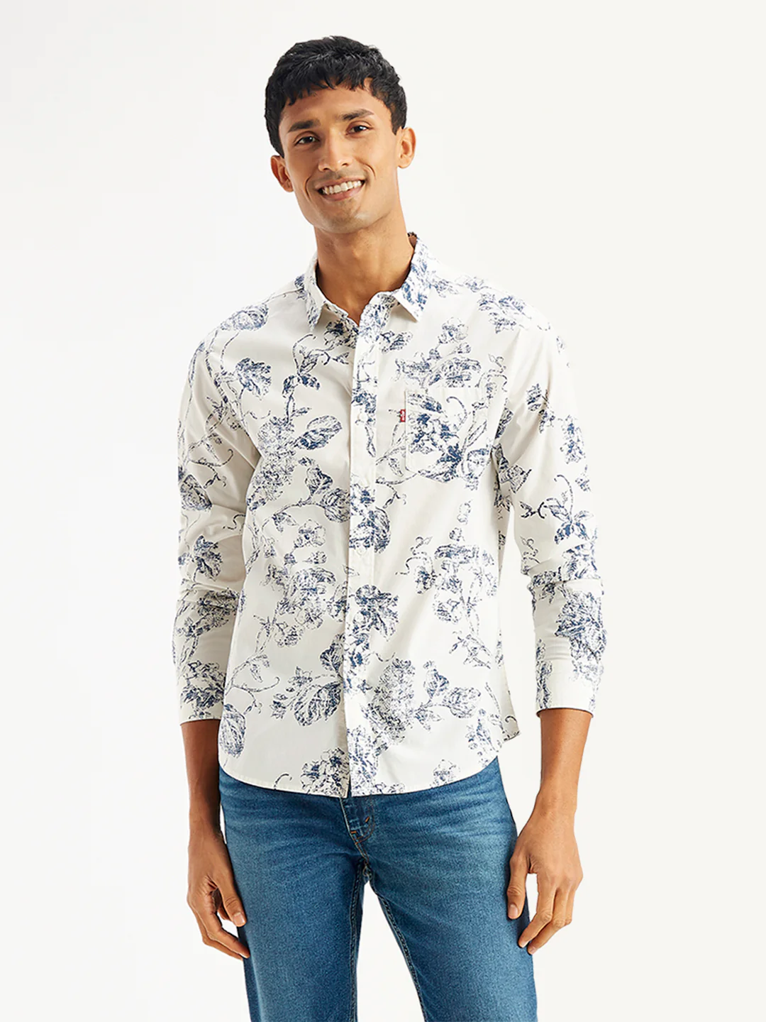 Men's Floral Print Slim Fit Shirt - Image 2