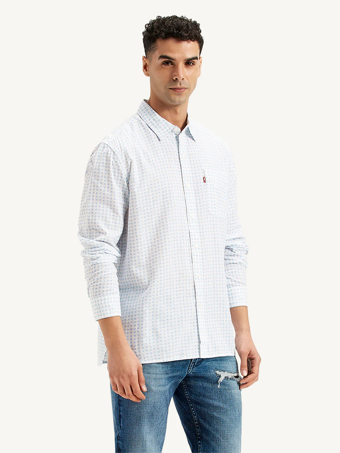 Men's Geometric Print Slim Fit Shirt - Image 3