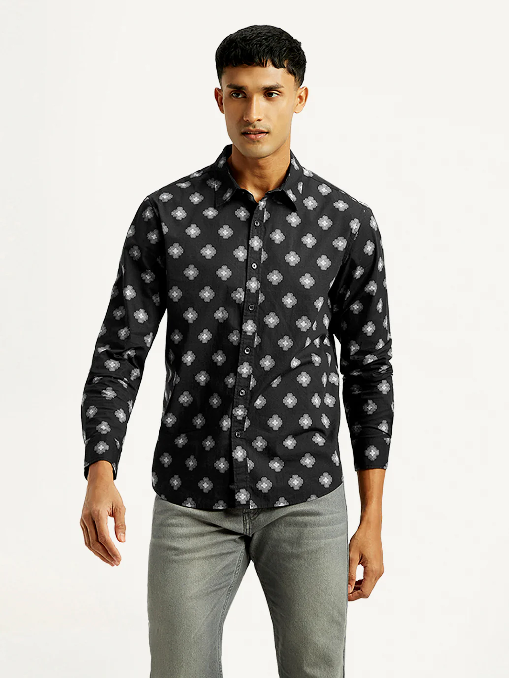 Men's Geometric Print Slim Fit Shirt - Image 2