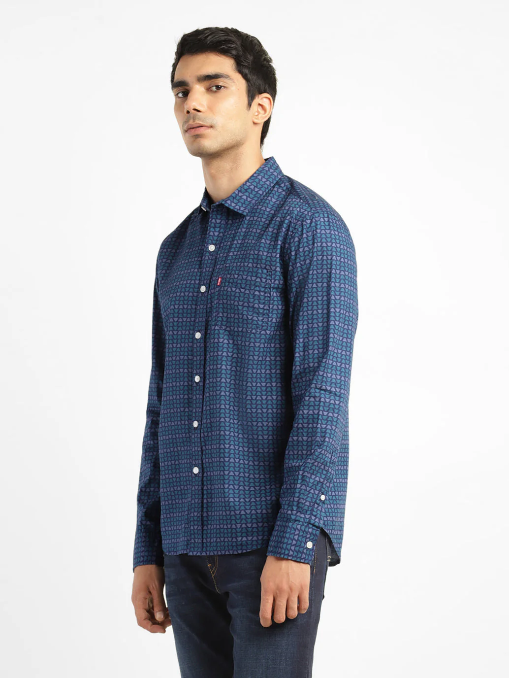 Men's Geometric Print Slim Fit Shirt - Image 4
