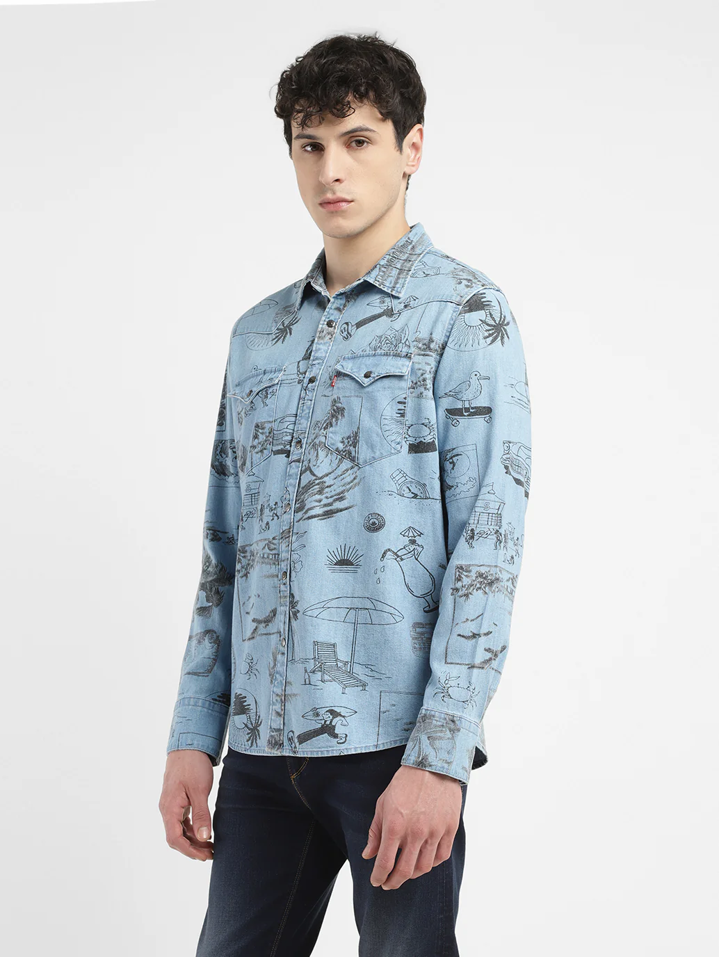 Men's Graphic Print Slim Fit Shirt - Image 5