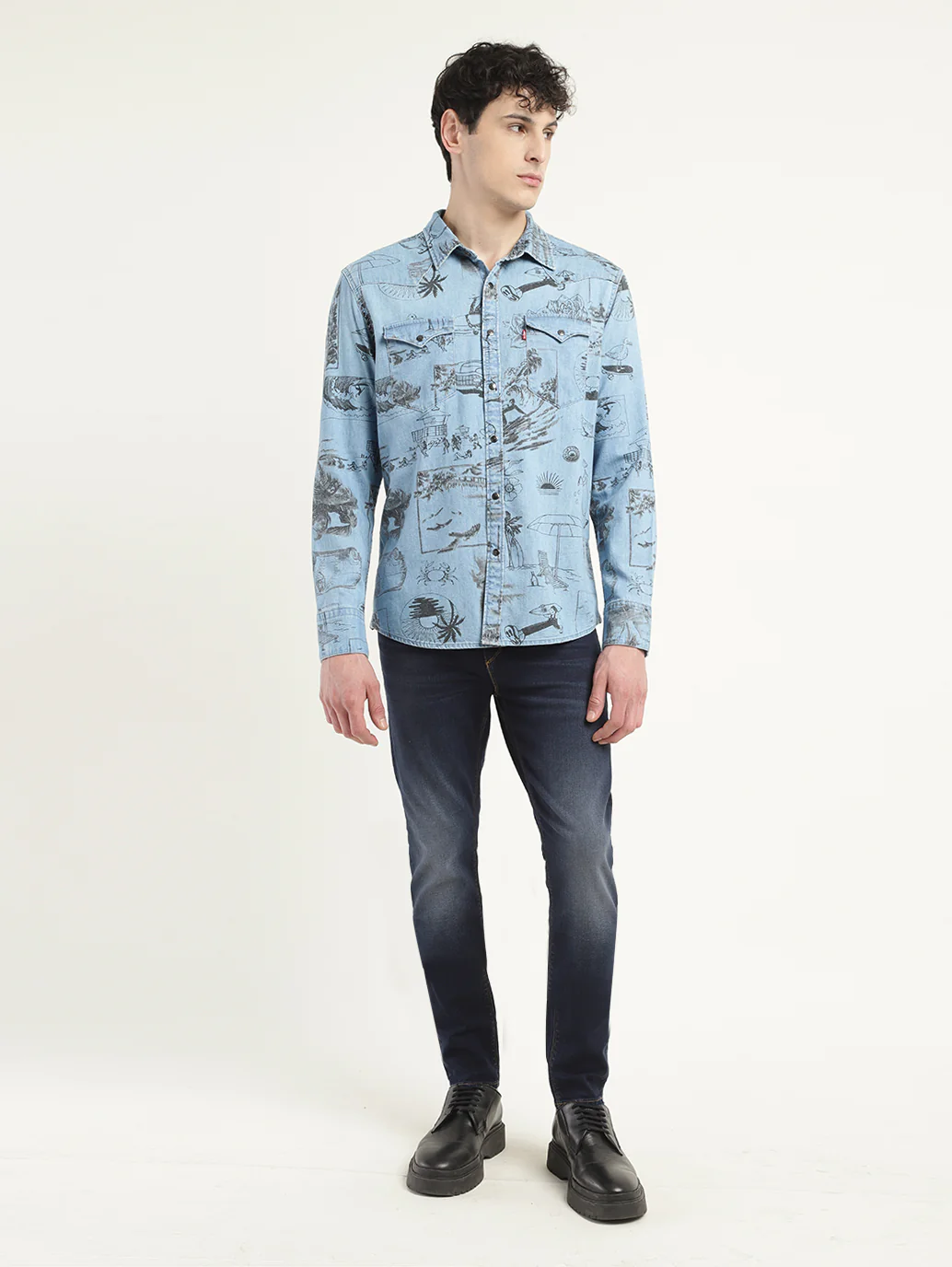 Men's Graphic Print Slim Fit Shirt - Image 6
