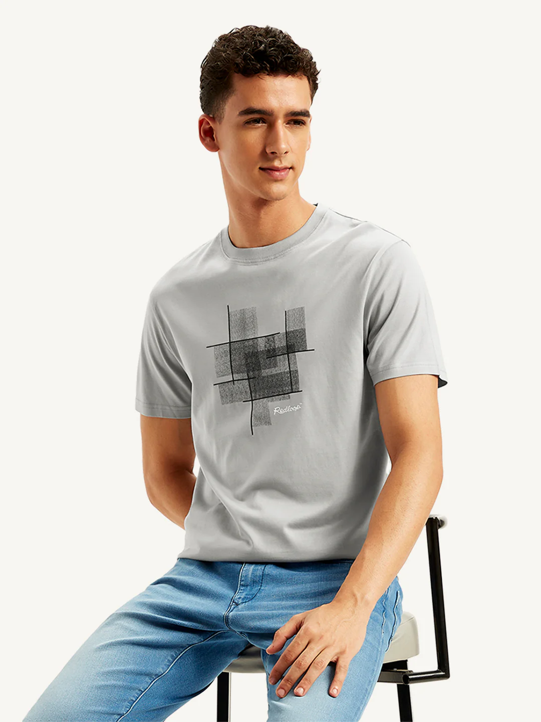 Men's Redloop Graphic Print Slim Fit T-shirt
