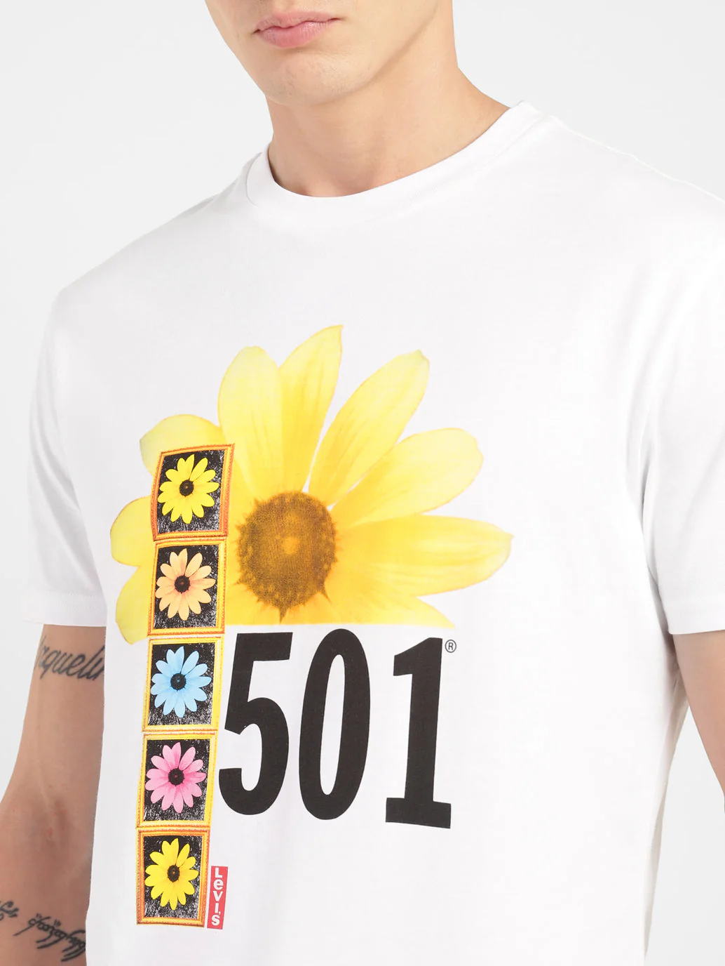 Men's Graphic Print Slim Fit T-shirt White - Image 5