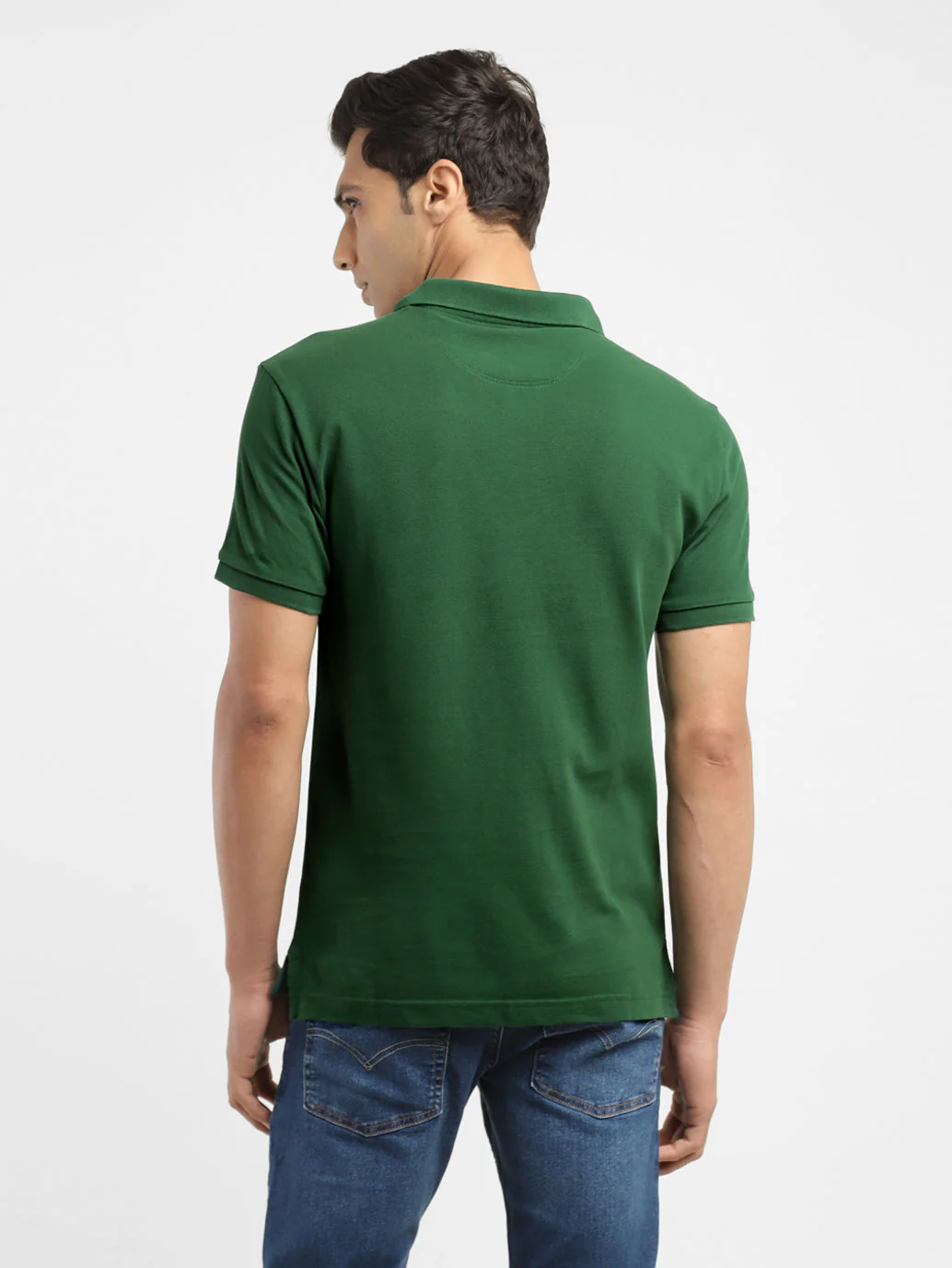 Men's Green Polo Collar T-Shirt - Image 3