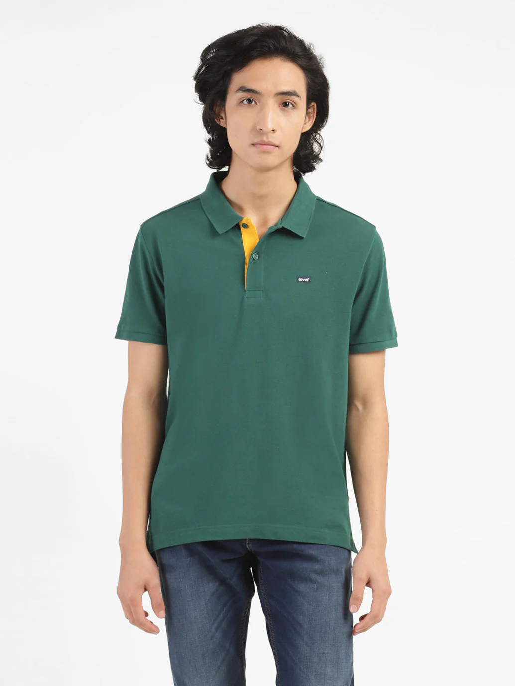 Men's Green Polo Collar T-Shirt - Image 3