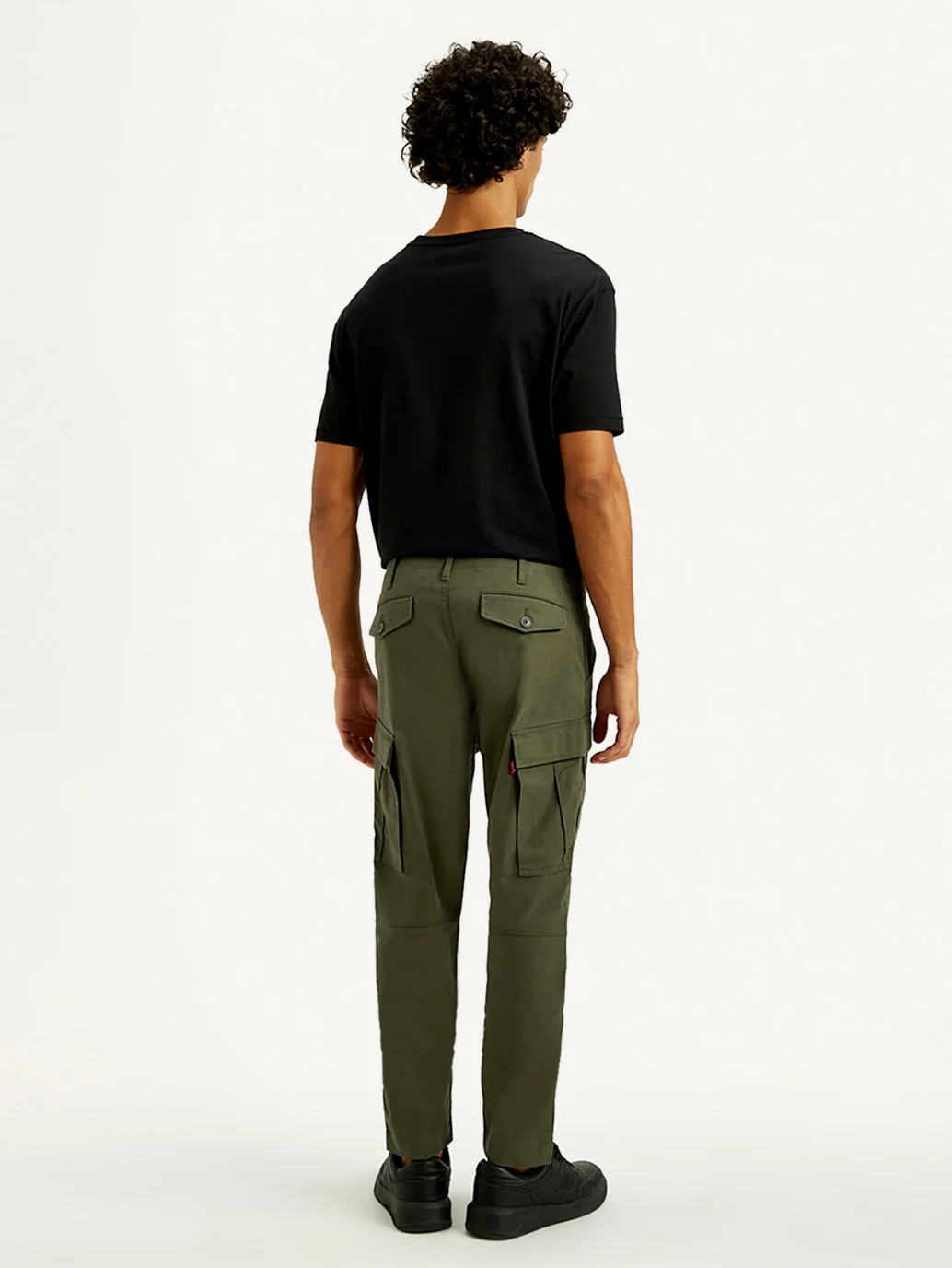 Men's Green Slim Fit Mid Rise Cargo Trousers - Image 4