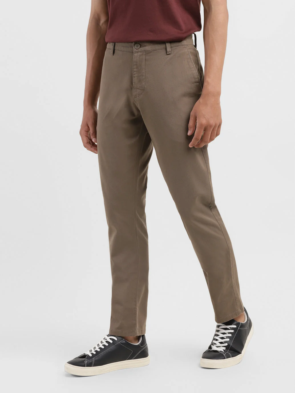 Men's Brown Slim Fit Trousers - Image 4