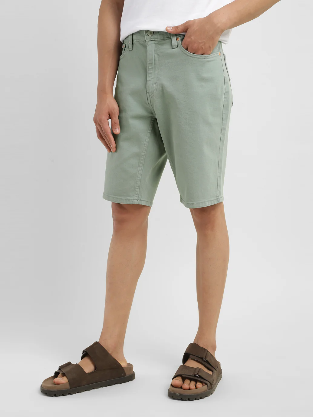 Men's Grey Regular Fit Shorts - Image 4