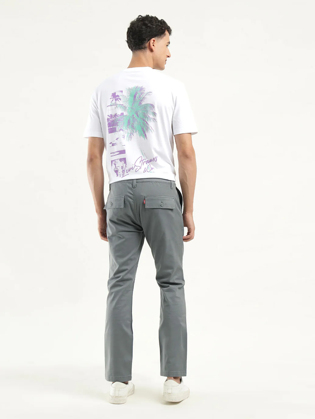 Men's Grey Slim Fit Chinos - Image 2