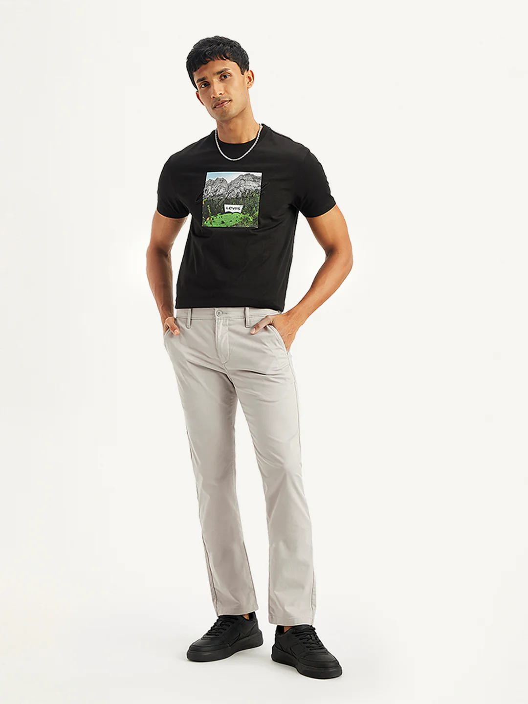 Men's Grey Slim Fit Chinos - Image 5