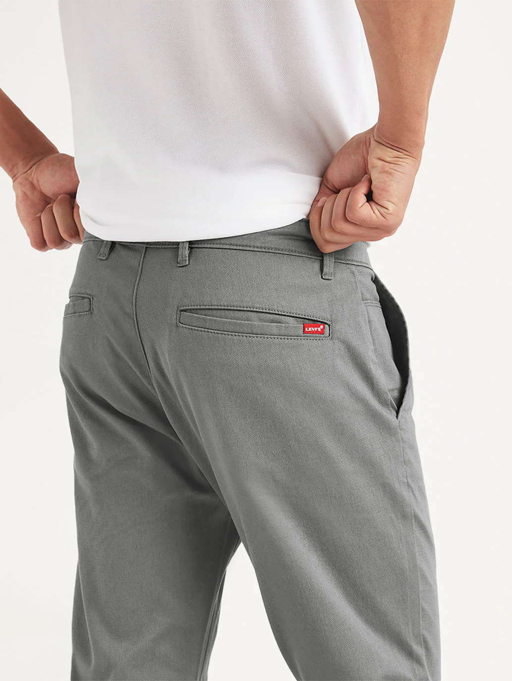 Men's Grey Slim Fit Chinos - Image 2