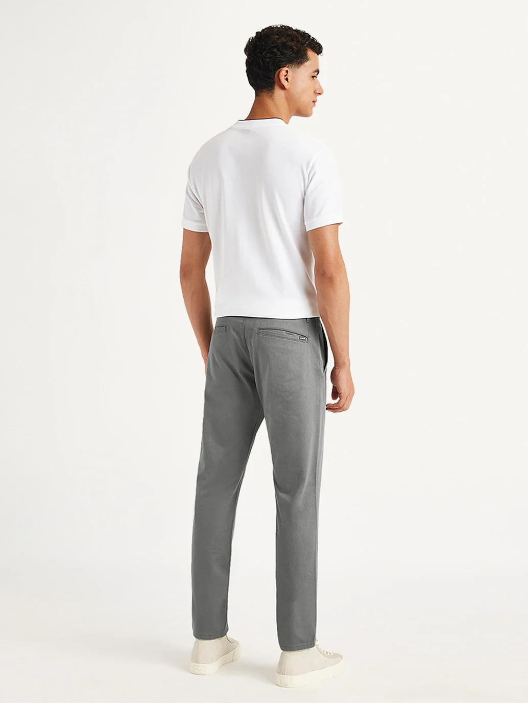 Men's Grey Slim Fit Chinos - Image 3