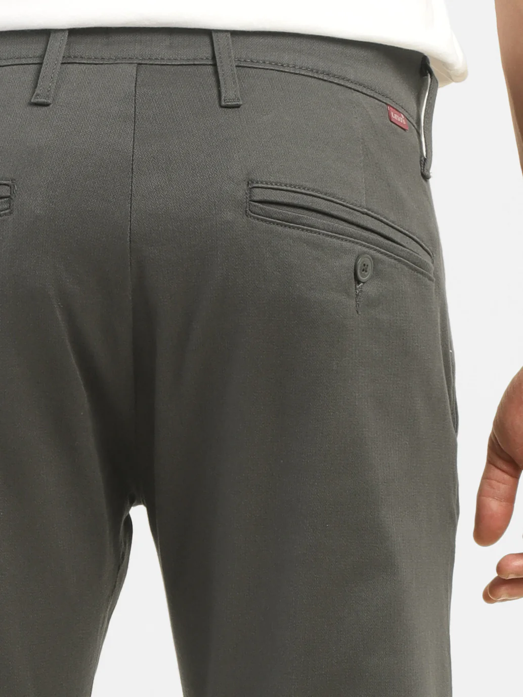 Men's Grey Slim Fit Trousers - Image 4