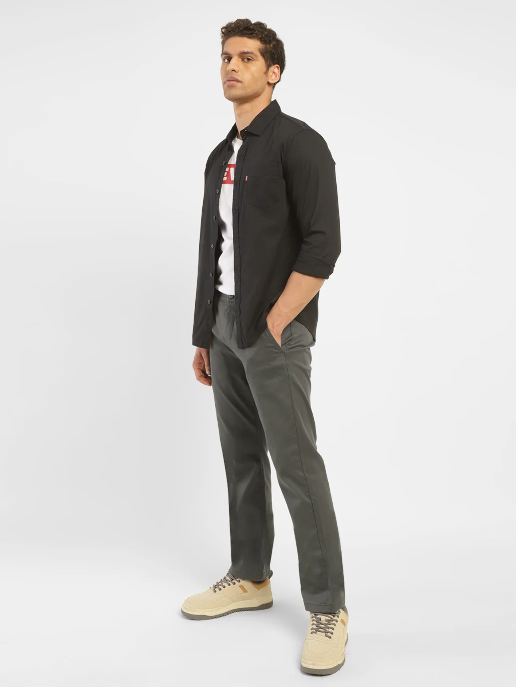 Men's Grey Slim Fit Trousers - Image 7