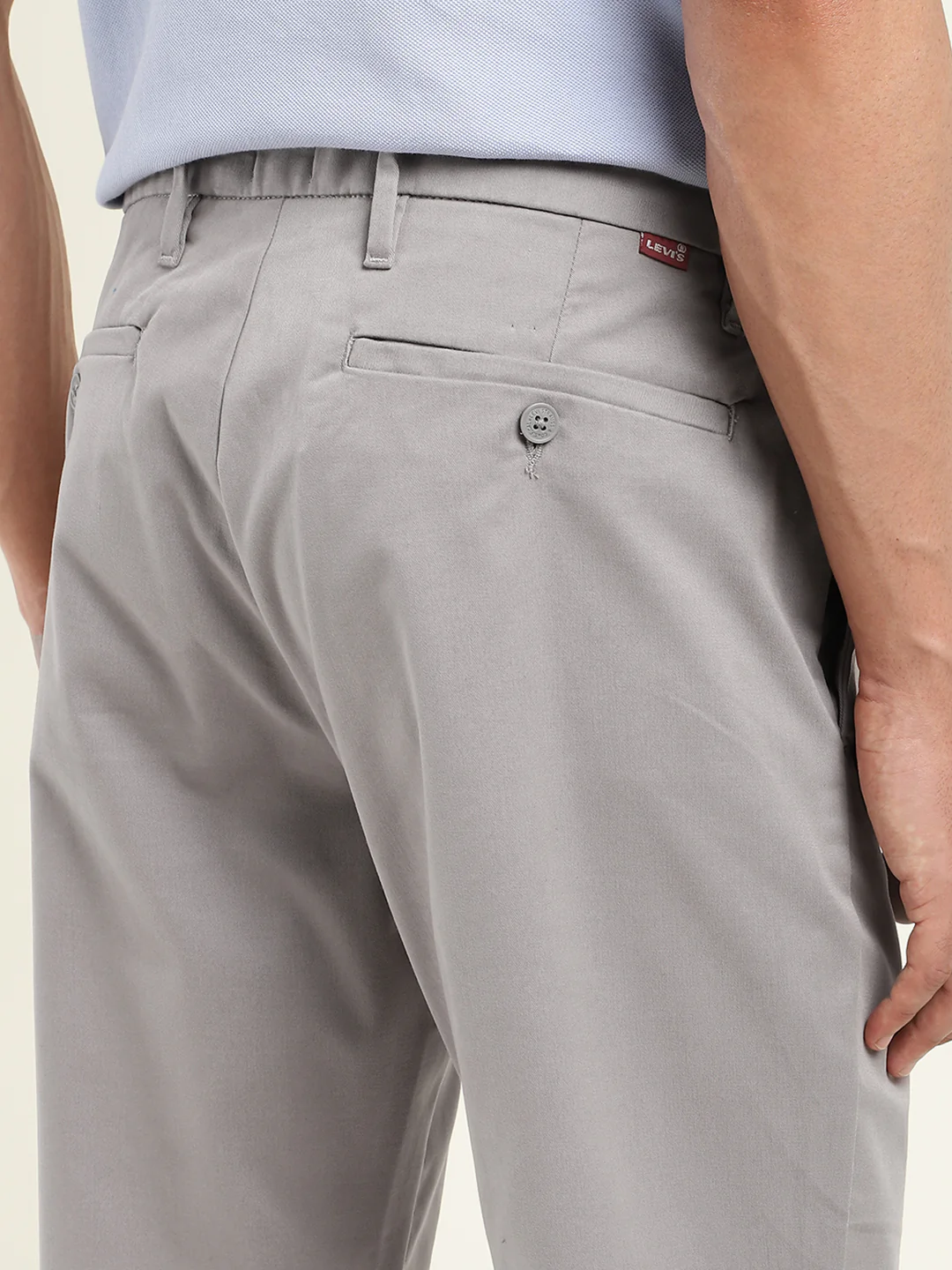 Men's Grey Tapered Chinos - Image 4
