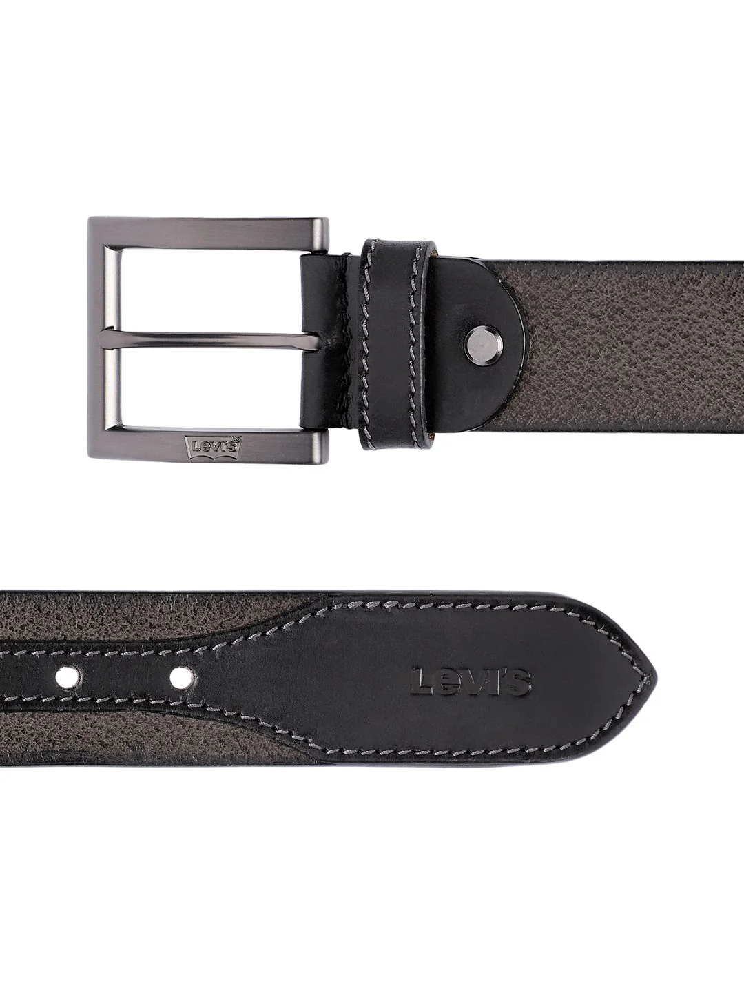 Men's Grey Textured Belt - Image 4