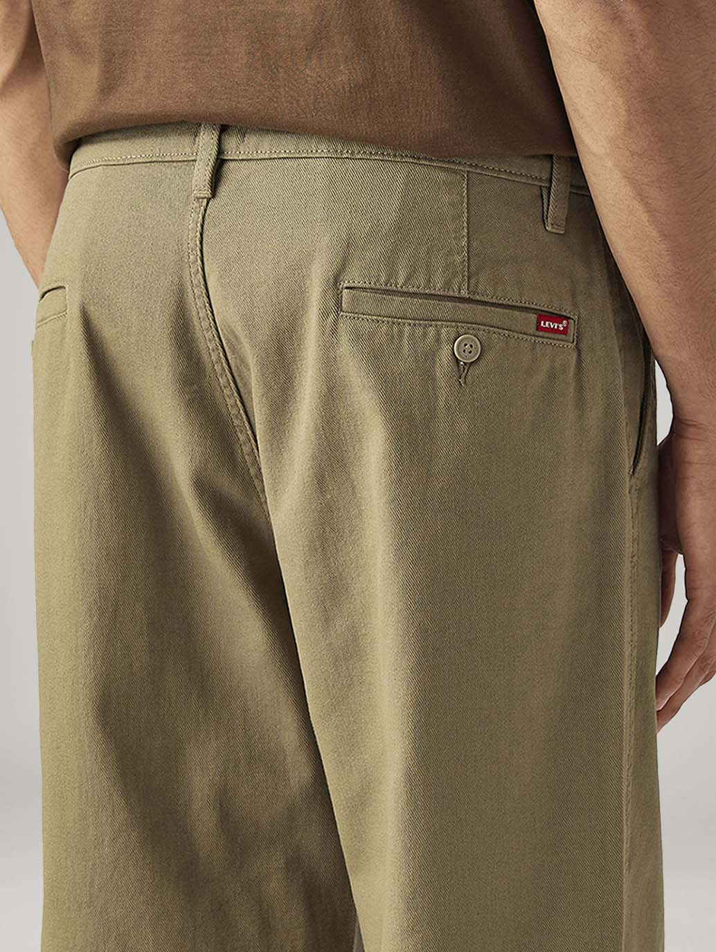 Men's Khaki Loose Fit Mid Rise Chinos - Image 5