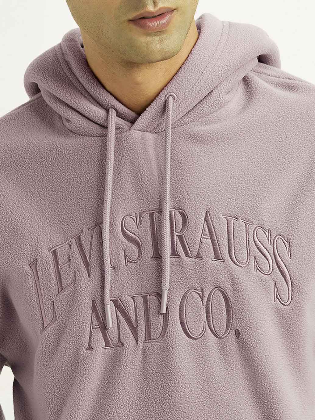 Men's Knitted Mauve Hooded Sweatshirt - Image 4