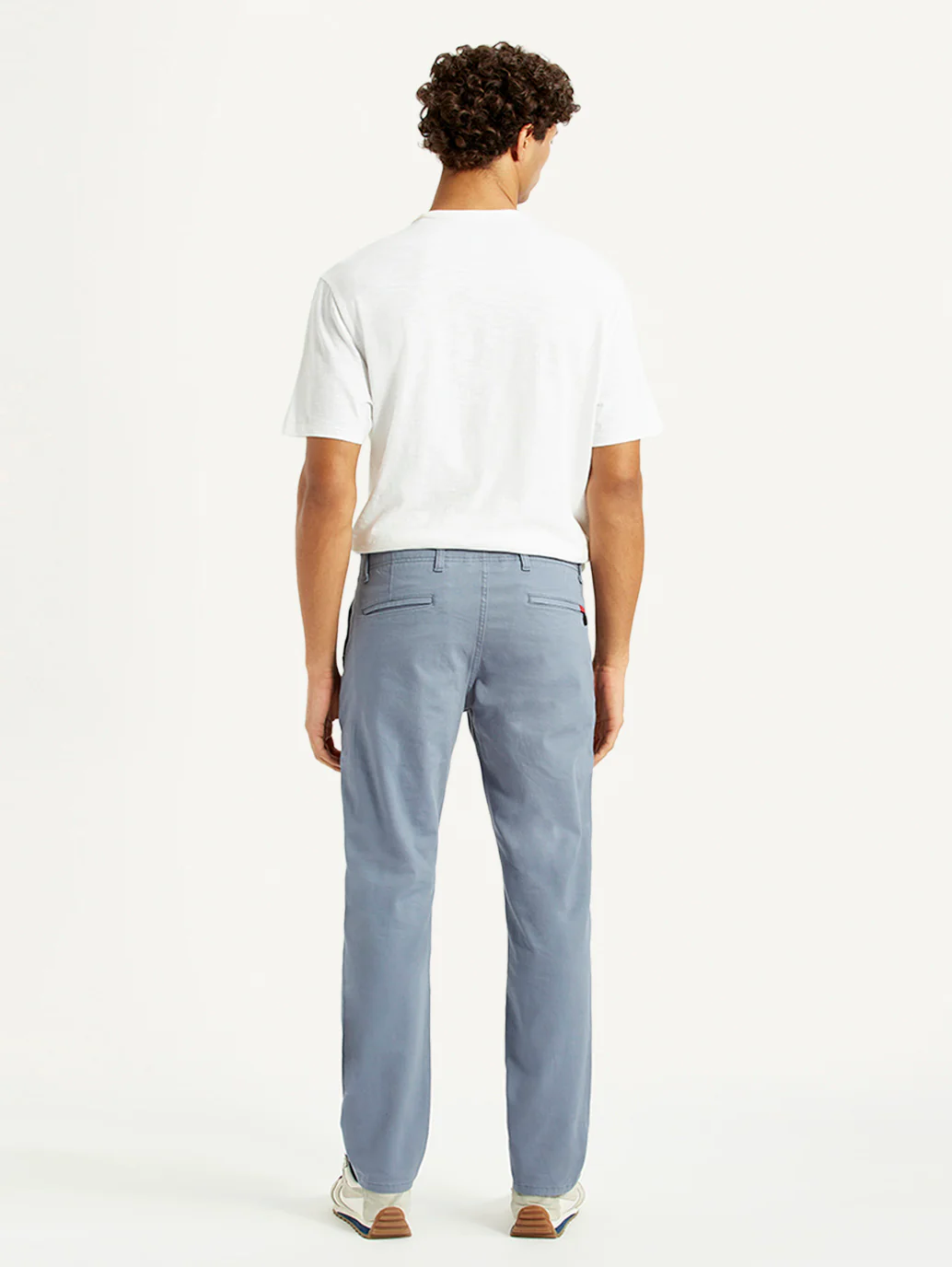 Men's Light Blue Slim Fit Mid Rise Chinos - Image 3