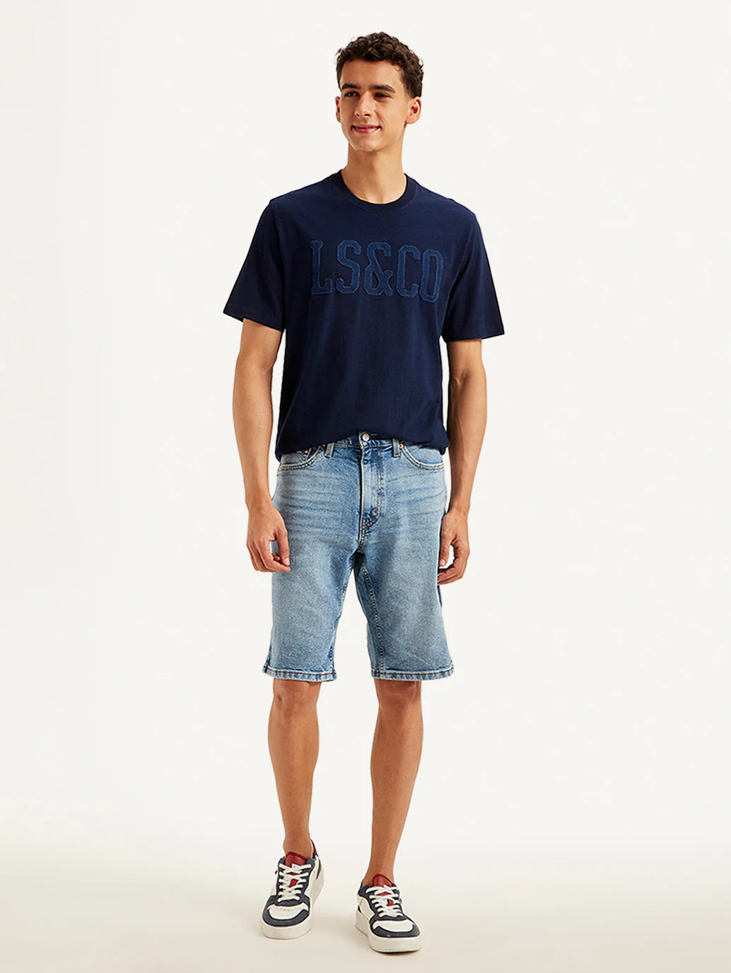 Men's Light Blue Tapered Shorts - Image 2