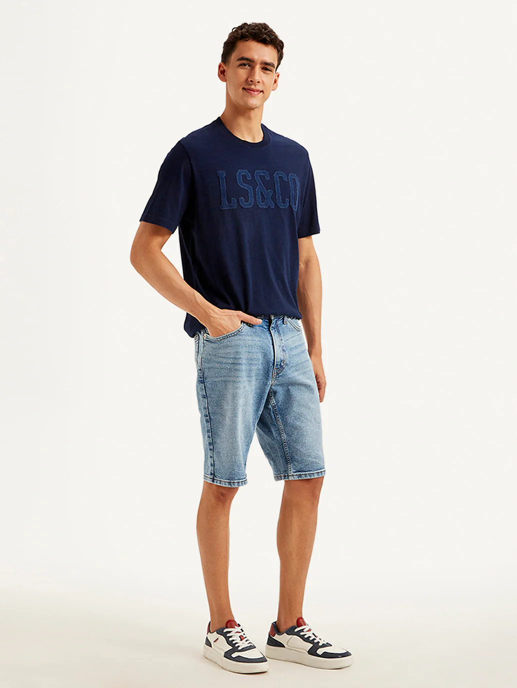 Men's Light Blue Tapered Shorts - Image 5