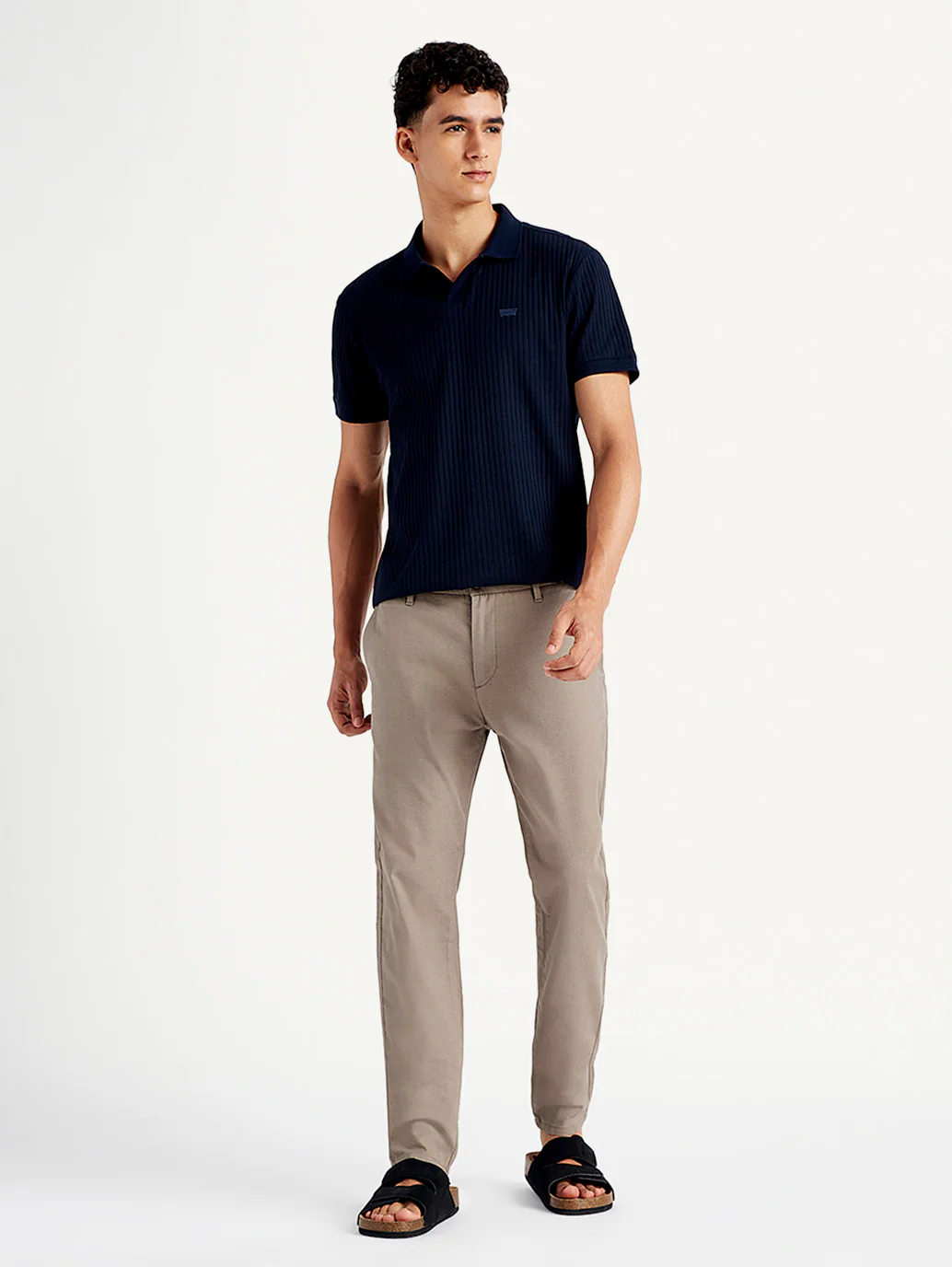 Men's Light Brown Tapered Trousers - Image 4