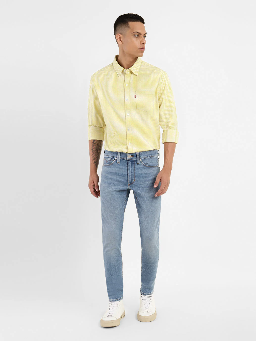 Men's Blue Skinny Fit Mid Rise Jeans - Image 2