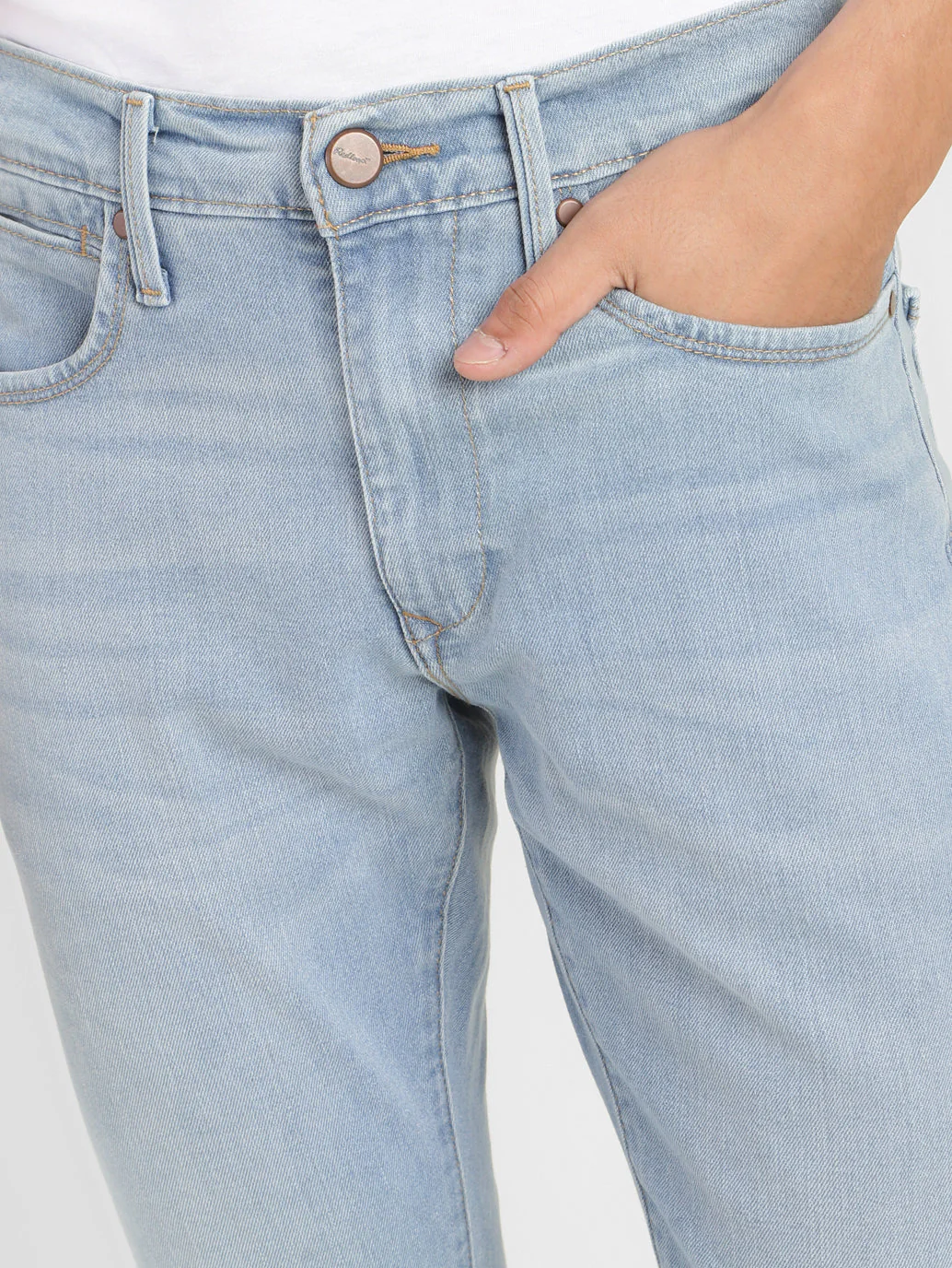Men's Redloop Blue Skinny Fit Mid Rise Jeans - Image 5