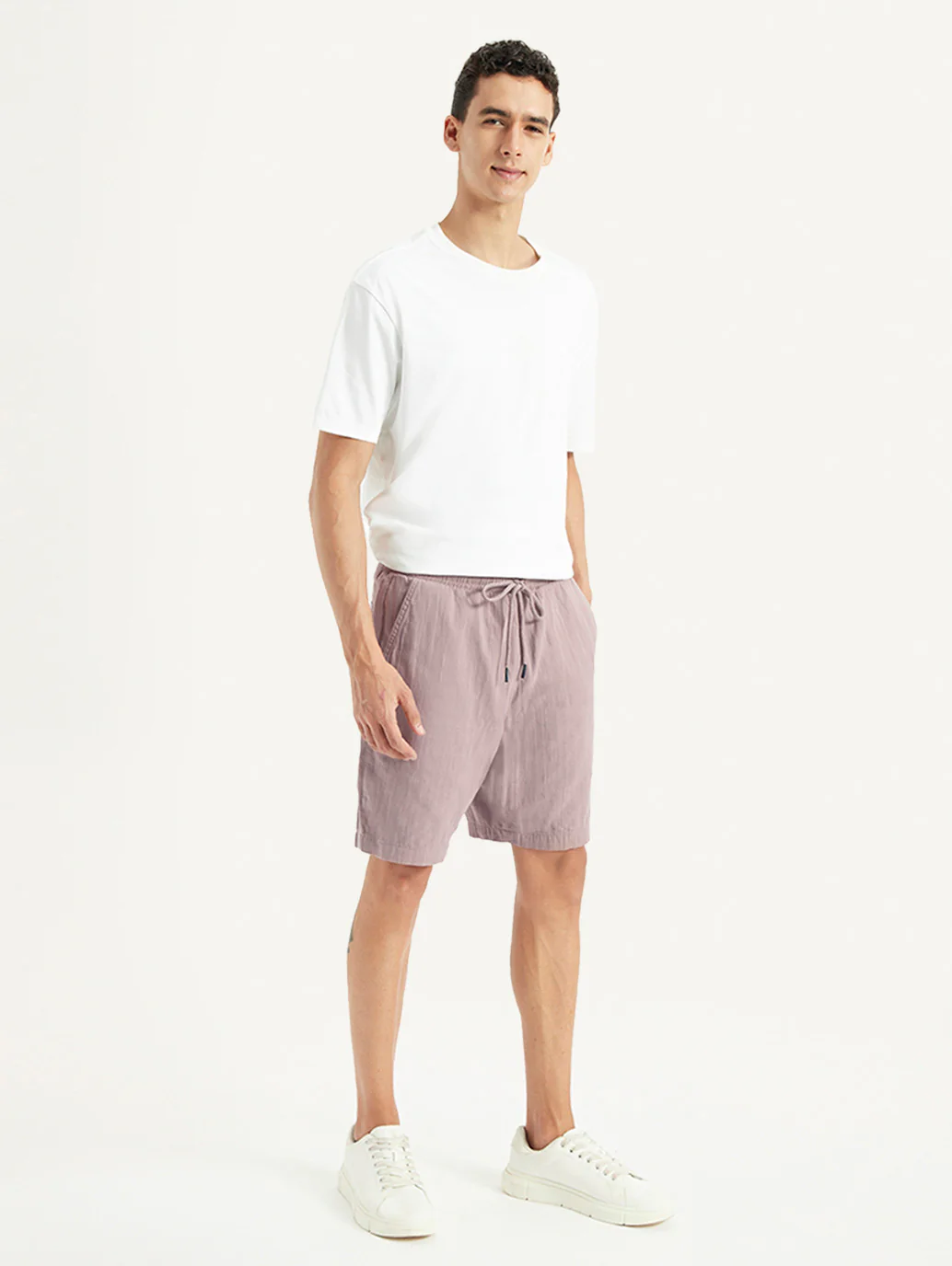 Men's Mauve Regular Fit Shorts - Image 6