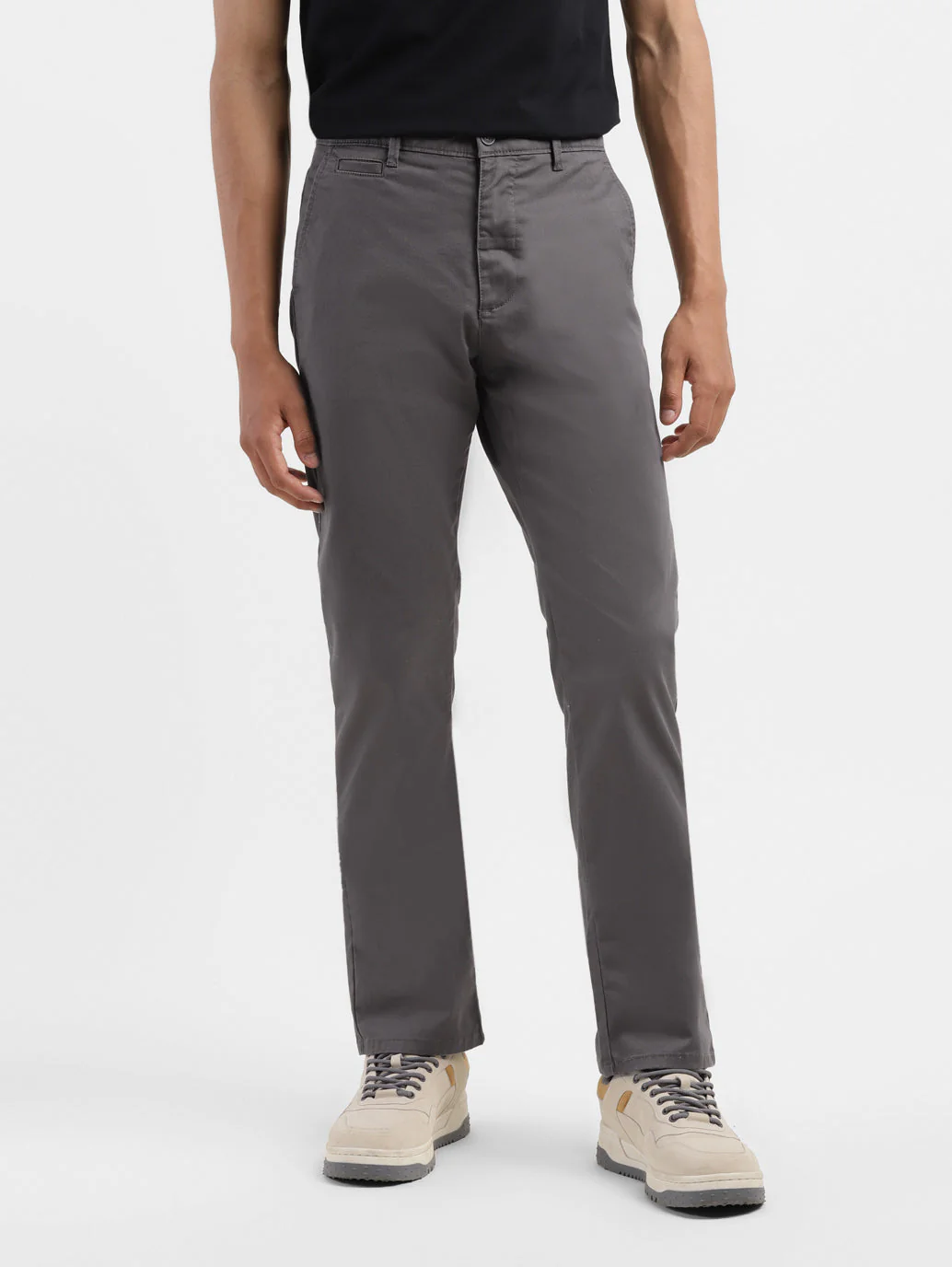 Men's Men's Grey Slim Fit Trousers - Image 2