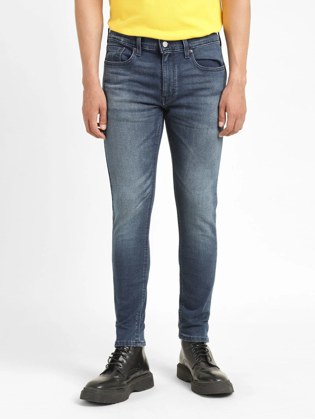 Men's Blue Skinny Fit Mid Rise Jeans - Image 2