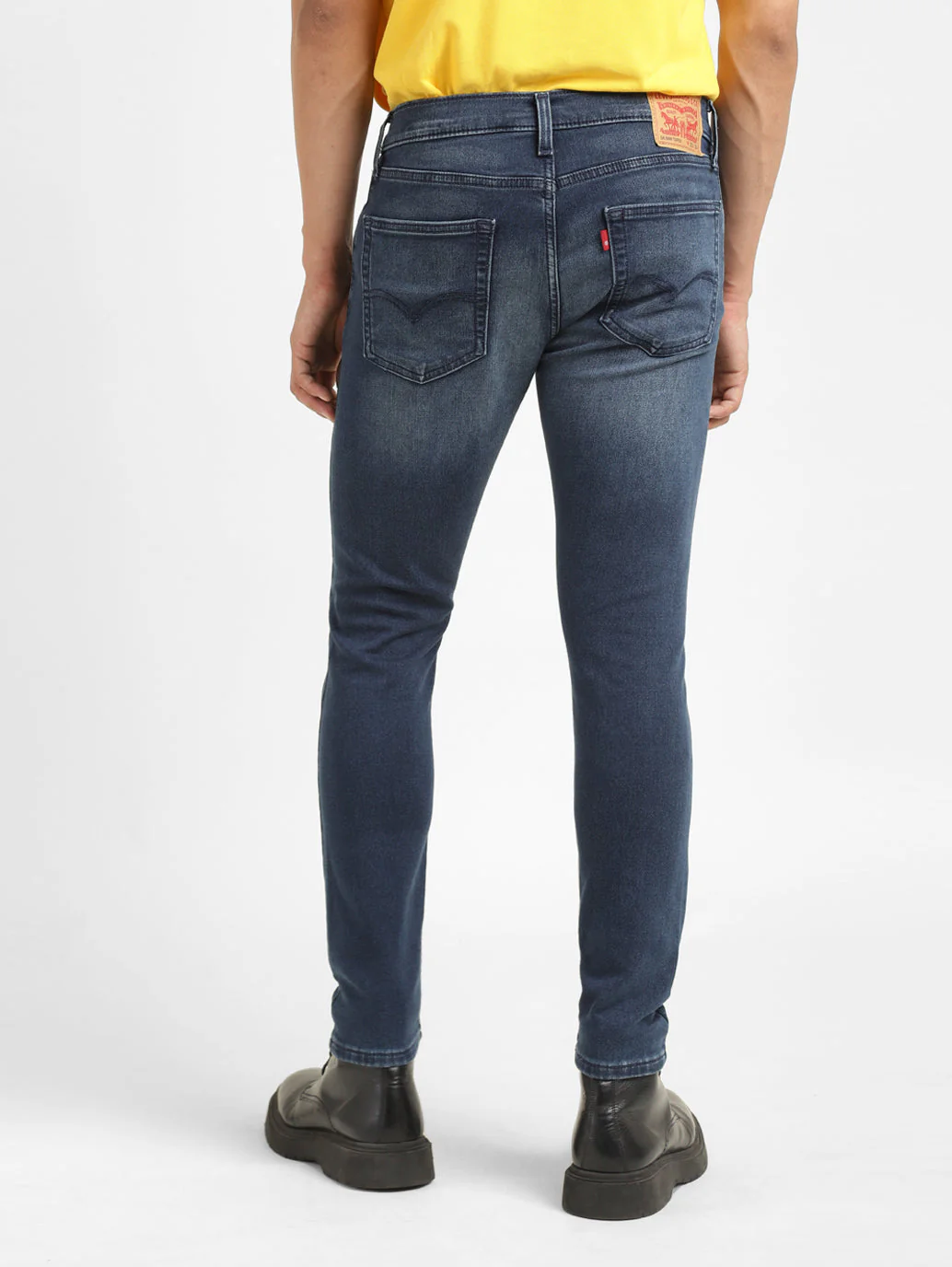 Men's Blue Skinny Fit Mid Rise Jeans - Image 3