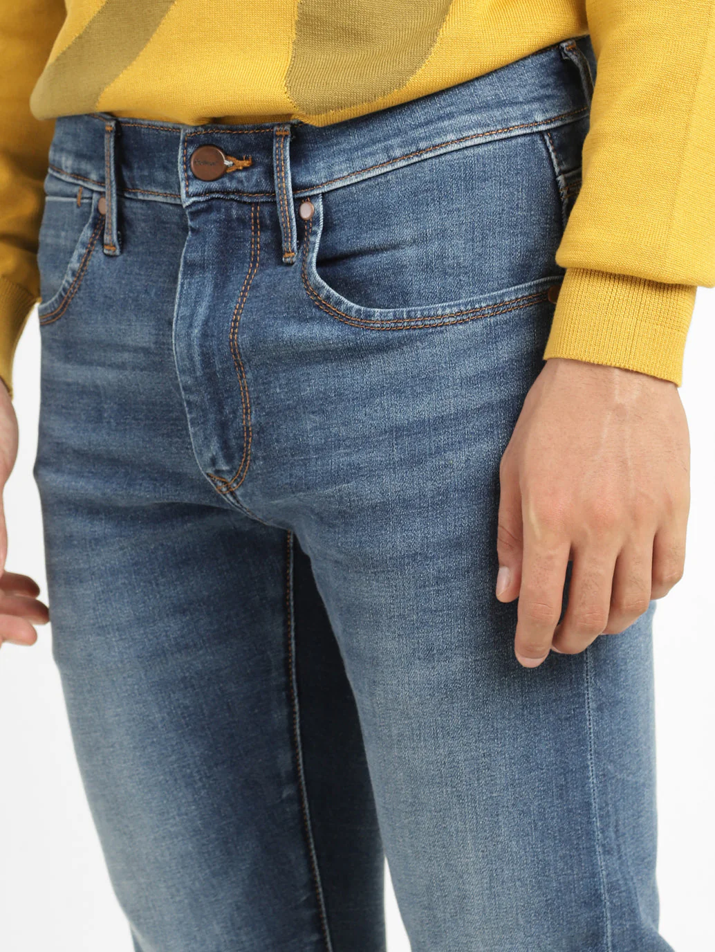 Men's Redloop Indigo Skinny Fit Mid Rise Jeans - Image 6