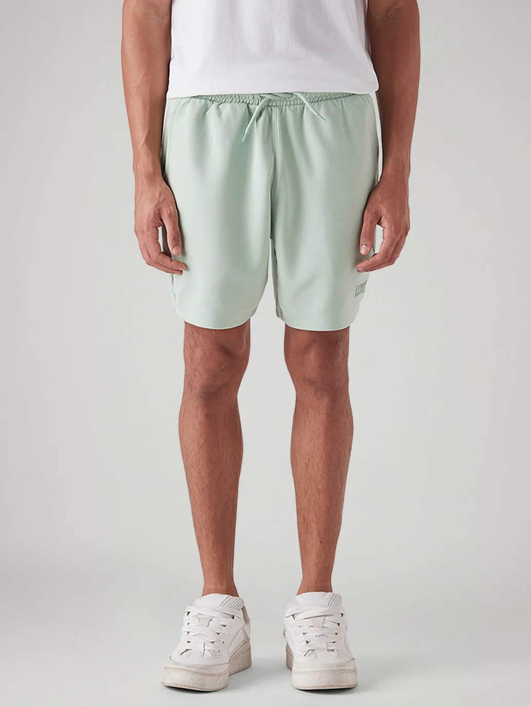 Men's Light Green Regular Fit Mid Rise Shorts - Image 3