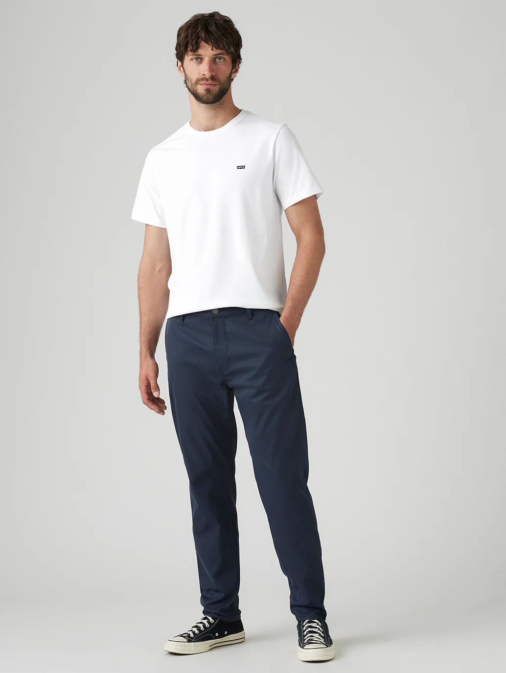 Men's Navy Regular Fit Tech Pant - Image 4