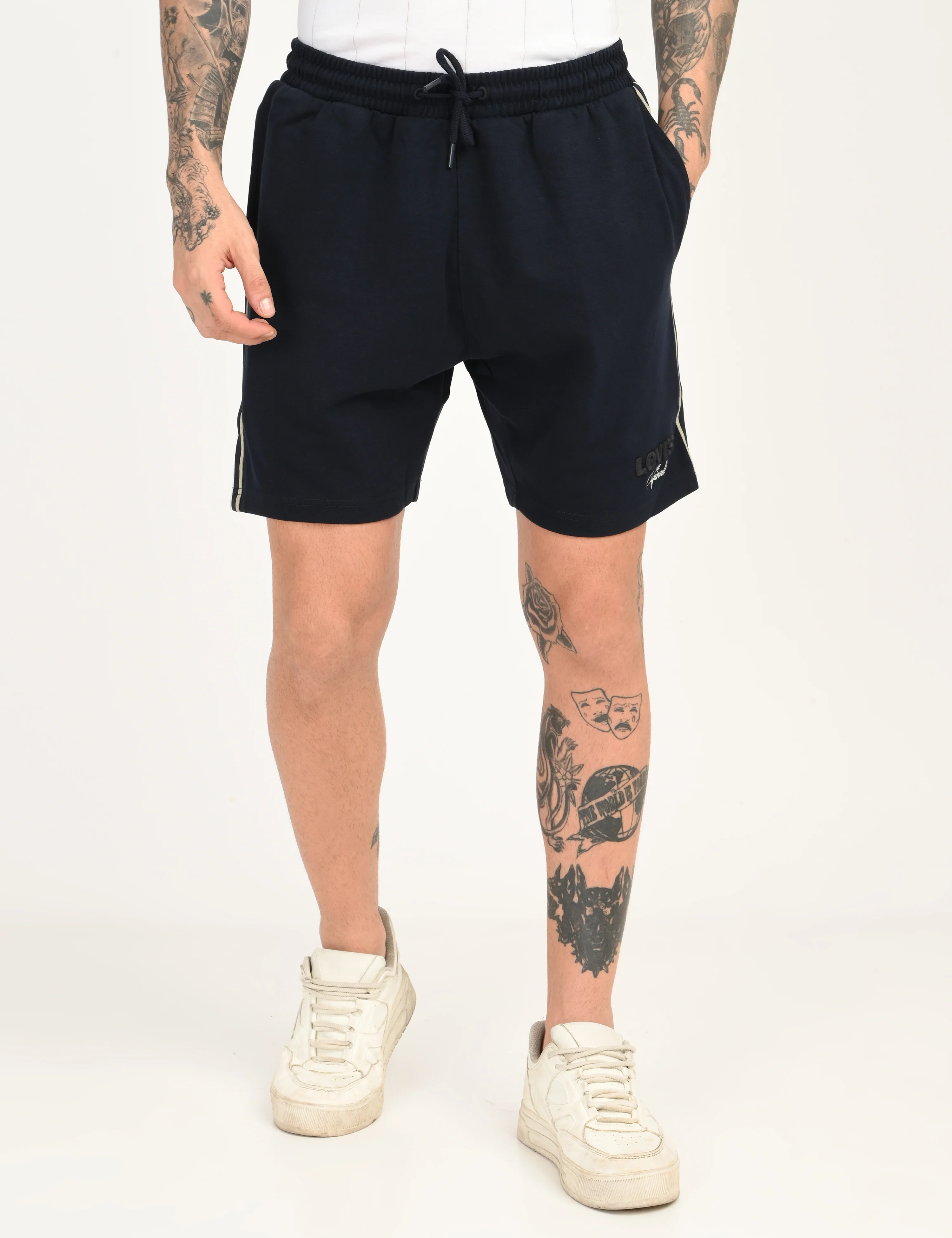 Men's Navy Regular Fit Shorts - Image 3