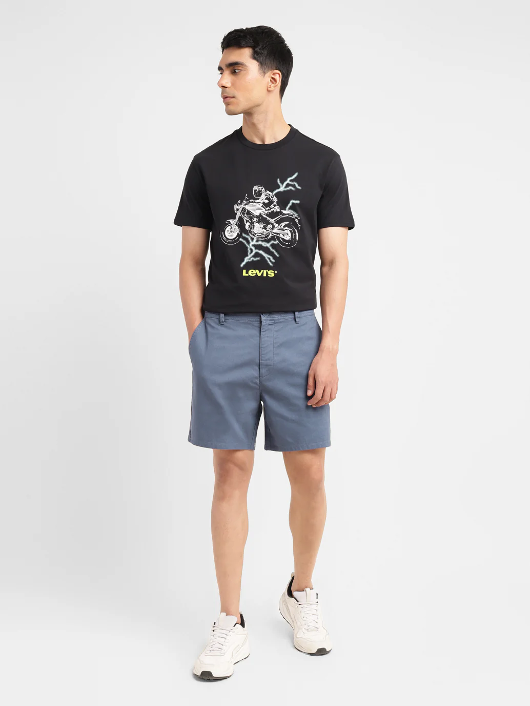 Men's Navy Regular Fit Shorts - Image 6