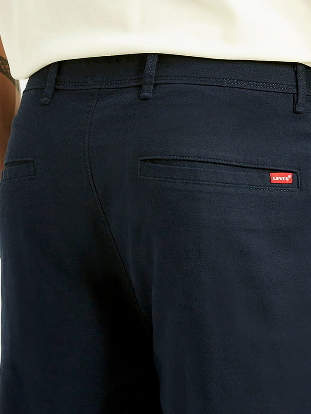 Men's Navy Relaxed Straight Fit Chinos - Image 4
