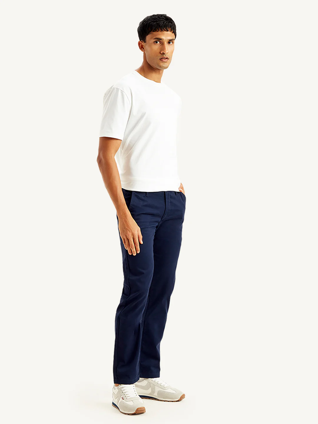 Men's Navy Slim Fit Chinos - Image 3