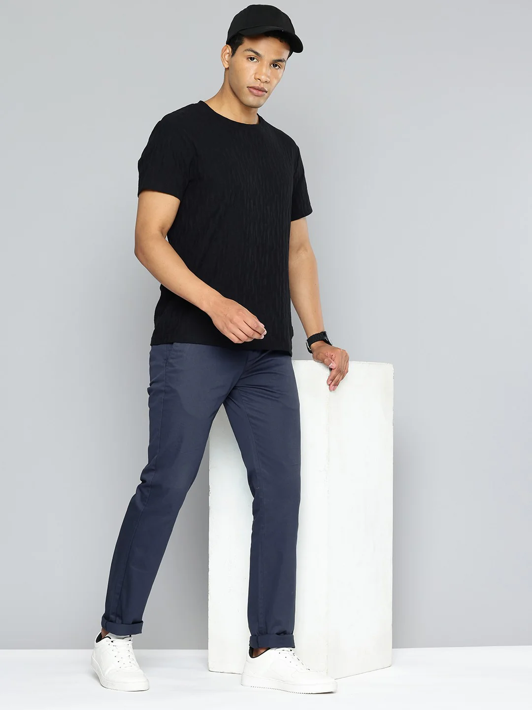 Men's Navy Slim Fit Chinos - Image 4